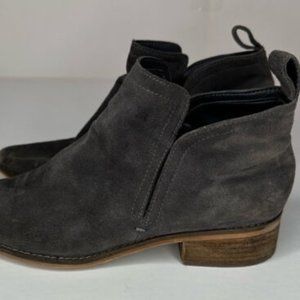 Dolce Vita Tessey Charcoal Gray Suede Low Heel Slip On Ankle Booties Size 8.5